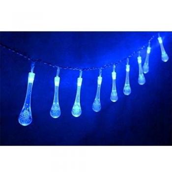 YARBAR LED Waterdrop carámbano luces con pilas de la gota de agua de Cuerda Luz de Navidad, azul