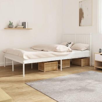 Cabecero de cama de metal blanco 120x200 cm con estructura incluida