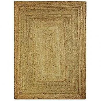 Alfombra trenzada de yute natural 120x170 cm para salón o dormitorio