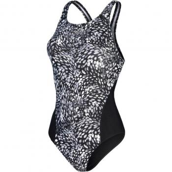 Bañador de mujer Speedo Allover Digital Recordbreaker negro gris blanco - Talla 42