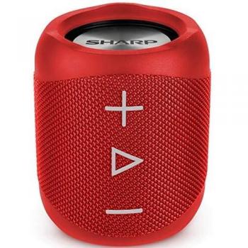 Sharp GX-BT180 - Altavoz Portátil Bluetooth de 14W con Bajos Profundos, Micrófono Integrado y Asistente de Voz, Impermeable IP56, Color Rojo