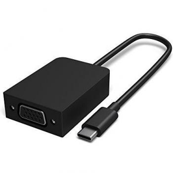 Adaptador USB-C a VGA para Microsoft Surface, compatible con Surface Go, Go 2 y Book 2, color negro