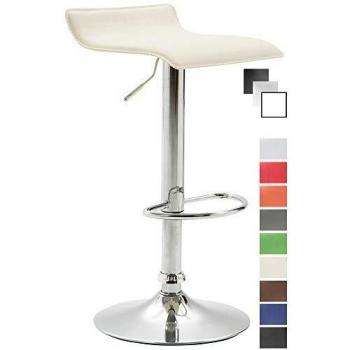 Taburete de Bar Dyn V2 Crema, Altura Ajustable, 360° Giratorio, con Reposapiés y Diseño Contemporáneo