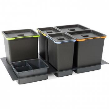 Cubo Basura Basso M900 3x16L 2x8L 2 Recipientes Acabado Antracita
