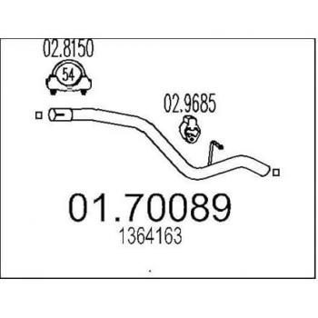 Tubo de escape MTS trasero para FORD Focus II Kombi 01.70089 1364163