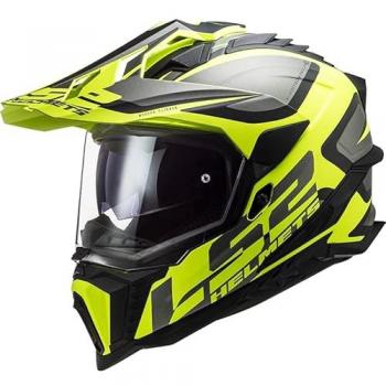 Casco de motocross LS2 MX701 Explorer Negro Mate-Amarillo HiVis