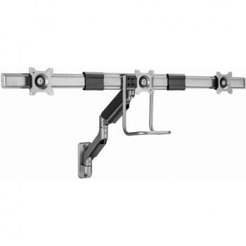 Soporte de Pared Gembird MA-WA3-01 para 3 Monitores de 17 a 27, VESA, Max 6Kg, Color Plata