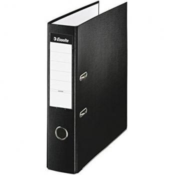 Esselte 42304, Archivador de Palanca de PP de Plástico Forrado, Negro, Anchura lomo: 75 mm