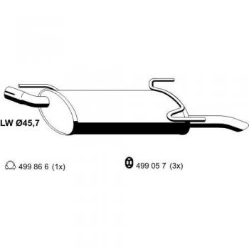 Silenciador trasero ERNST 052047 para Opel Astra F Caravan 1.6i