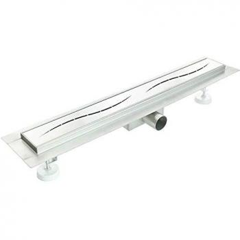 Canaleta de ducha de desagüe a ras de suelo de acero inoxidable 70 cm modelo Onda