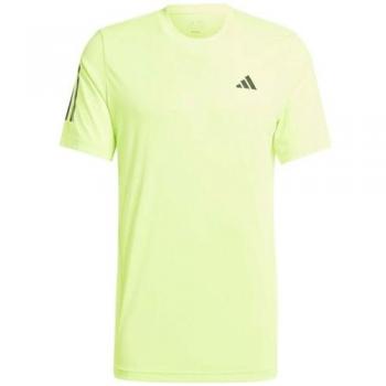 Camiseta de Manga Corta Adidas Club 3 Bandas para Hombre, Color Lucid Lemon, Talla M