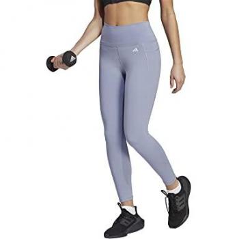 Mallas Largas de Fitness para Mujer Adidas Optime Stash Pocket 7/8 Altura Cintura Alta Gris Violeta