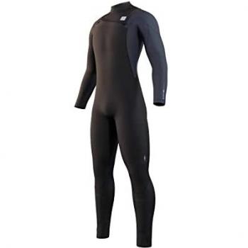 Mystic Traje de Neopreno Manga Larga 4/3mm con Cremallera Pectoral Marshall para Hombre - Negro - Calor Térmico