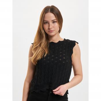 Top de Crochet Luna Negro para Mujer