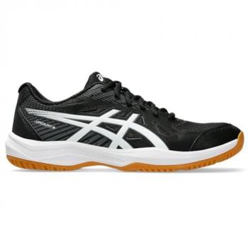 Zapatillas Deportivas Asics Upcourt 6 para Hombre, Modelo 1071A104, Color Negro, Talla 46.5, Ideal para Tenis y Padel