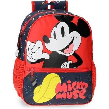 Mochila Infantil Mickey Mouse Fashion Adaptable 33cm Multicolor de Microfibra