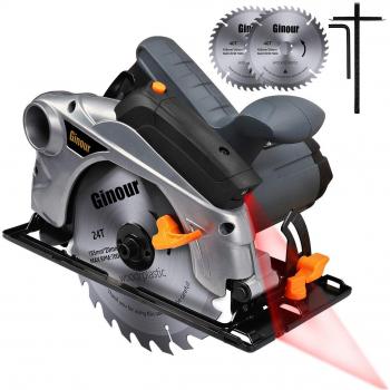 Ginour Sierra Circular, 1500W 4700RPM Corte 65mm