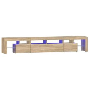 Mueble TV Multimedia con Iluminación LED - Diseño Contemporáneo en Roble Sonoma - 230 x 36,5 x 40 cm