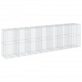 vidaXL Gabion Basket with Cover 700x100x200 cm Galvanised Iron