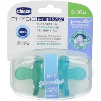 Chicco Gommotto Fisiológico de Silicona Cristal 6-16 Meses 2 Piezas