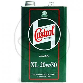 Aceite de motor Castrol Classic XL 20W50 para vehículos clásicos, viscosidad 20W50, formulado para motores de coches antiguos, proporciona una excelente protección y rendimiento en condiciones de conducción variadas