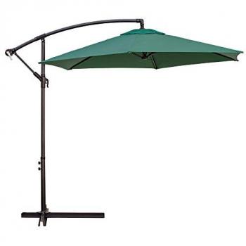 Parasol excéntrico de Aluminio Verde con Manivela y Ventana de Ventilación 270 cm para Jardín