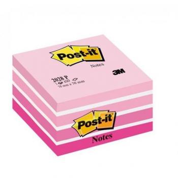 Post-it Notas Adhesivas en Cubo, 450 Hojas, 76x76mm, Colores Pastel Rosa