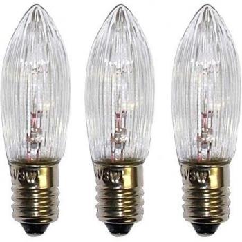 Bombillas de repuesto E10 3W 34V en forma de vela - Pack de 3