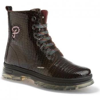 Botas de niña de piel con cordones