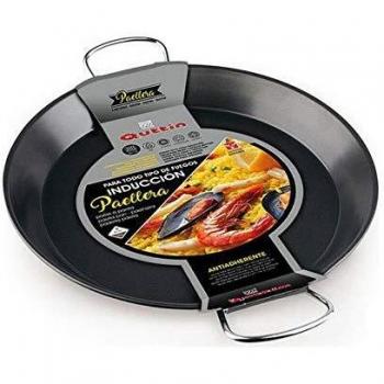 Quttin - Paellera Antiadherente Para Todo Tipo de Cocinas. Paella Apta Inducción, Gas, Vitroceramica. Paellera 4 Raciones de 32 cm de Diametro con Recubrimiento para mayor Durabilidad y Resistencia.