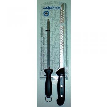 Arcos 836100 Set Cuchillo Jamonero y Chaira Afilador, Stainless Steel