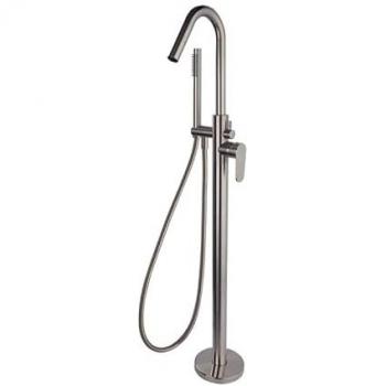 Conjunto de Grifo para Bañera de Pie Monomando en Níquel Cepillado con Accesorios Serie Alexia - Ramon Soler