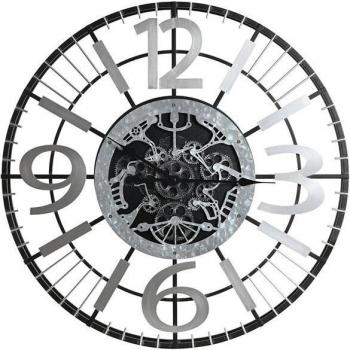 Reloj de Pared DKD Home Decor Plateado Negro Hierro (80 x 7 x 80 cm)