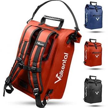 Bolsa de bicicleta 3 en 1 ValkOne 25L - Impermeable y reflectante - Roja