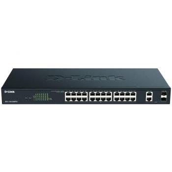 D-Link DGS-1100-26MPV2/E 26-Port Gigabit PoE+ Smart Managed Switch with 24 PoE+ Ports and 2 SFP Combo Ports
