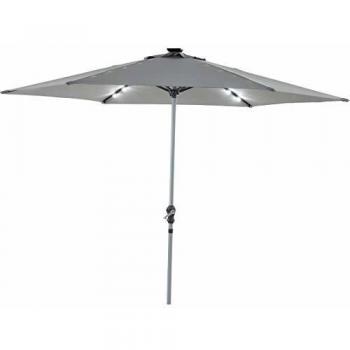 Parasol Jardin LED ALU Sol Luxe - Redondo - Ø 3m - Gris