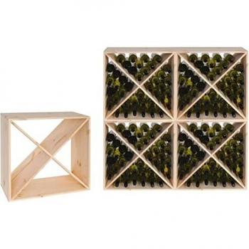 Botellero Modular Cubo 24 Puestos de Madera Maciza Alberiamo