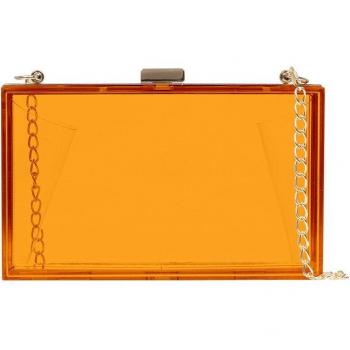 Villalfonsina bolso Clutch de mano, de metacrilato transparente con cadena