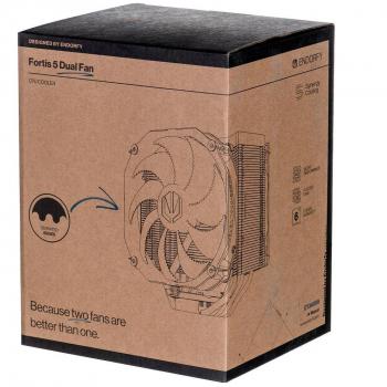 SilentiumPC Fortis 5 Dual Fan CPU Cooler with 6 Heatpipes, 1x140mm and 1x120mm Fans, Black