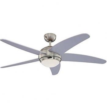 Westinghouse Lighting Bendan Ventilador de Techo, 132 cm Interior R7s, 80 W, Aspas Plateadas