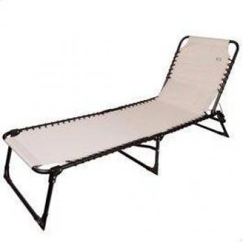 Tumbona Aktive Crema 190 x 32 x 58 cm - Tumbona plegable multiposición para jardín exterior, resistente hasta 120kg