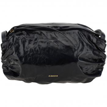 Jil Sander Women's Black Patent Leather Shoulder Bag, Size UNI