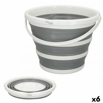 Aktive Cubo 10 L Blanco/Gris Pack 6 Unidades