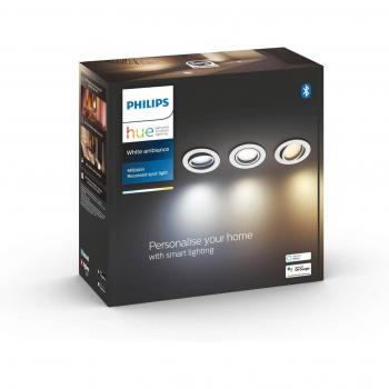 Philips Hue Milliskin foco LED 3 ud redondo blanco