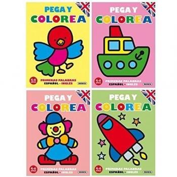 Pega y colorea primeras palabras español - inglés