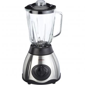 Gastroback 40998 Batidora de Vaso, Jarra de Cristal 1,5 l, 2 velocidades + Turbo, 500 W, 1.5 litros, Vidrio, Negro, Plata