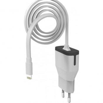 Muvit Cargador de Casa con Conector Lightning MFI 2.4A Blanco, Cable de 1 Metro MUACC0160