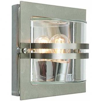 Plafón de jardín de acero inoxidable Bern 24,5 cm con 1 luz de pared esmerilada para exterior IP65, compatible con bombilla E27
