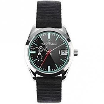 ToyWatch PU03BKB TOYPULP Black Green Skeleton Dial Watch Stainless Steel Canvas