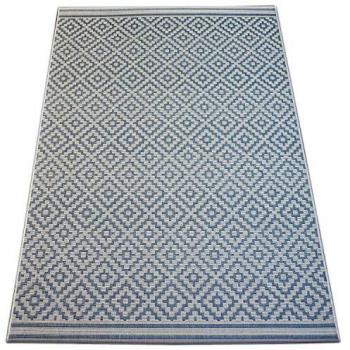 Alfombra de Cuerda Sisal Plano 48357/951 Cuadrados Grises 200x290 cm